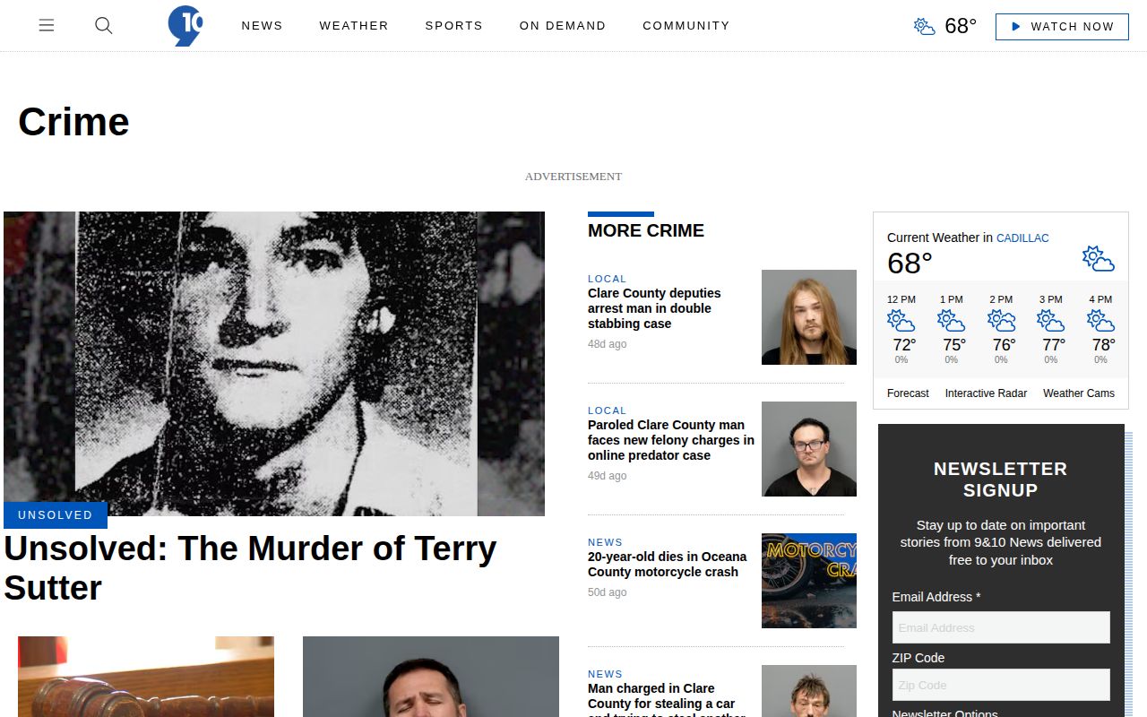 Isabella County crime news section at 9&10 News