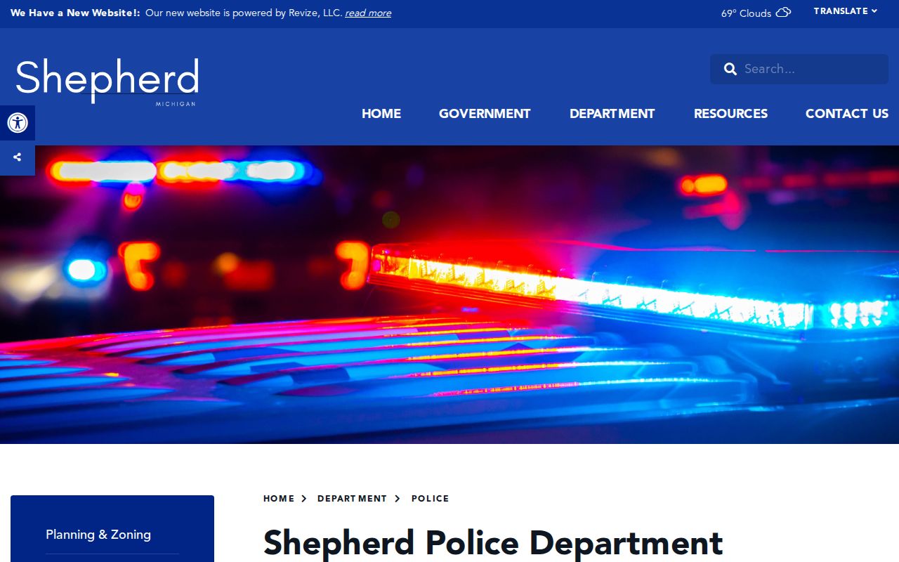 Shepherd Police Department official webpage